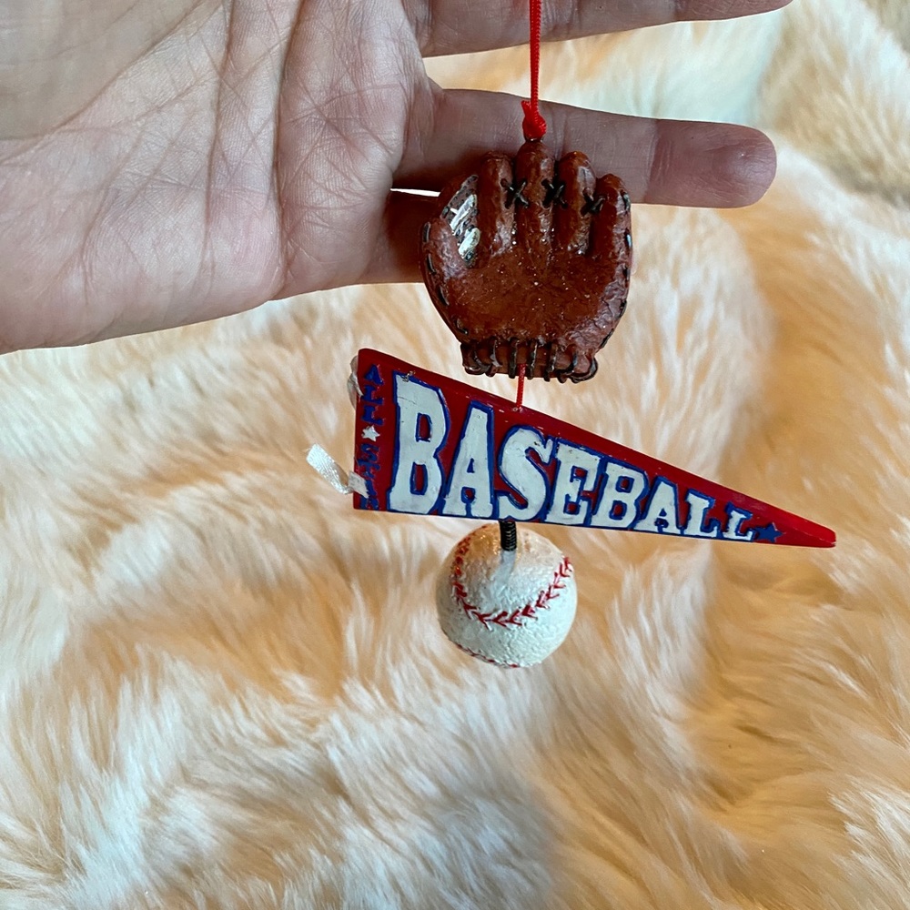 Christmas baseball ornament